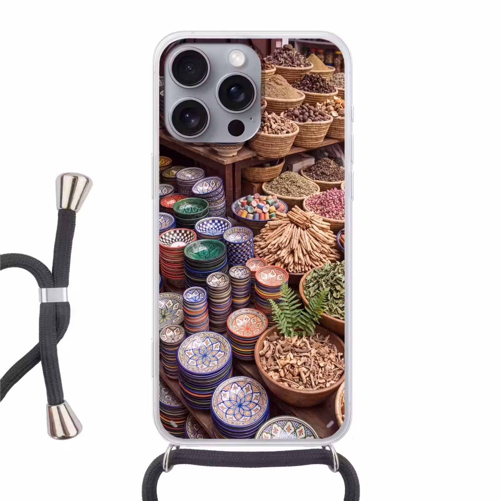 Telefoonhoesje met koord - Aardewerk - Oosters - Kleurrijk — 1