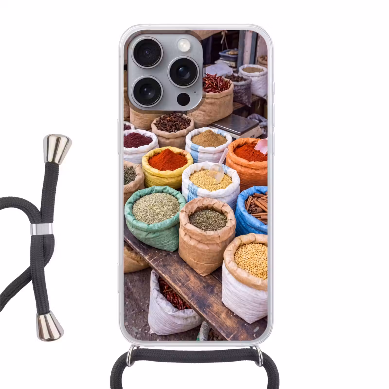 Telefoonhoesje met koord - Kruiden - Zakken - Markt — 1