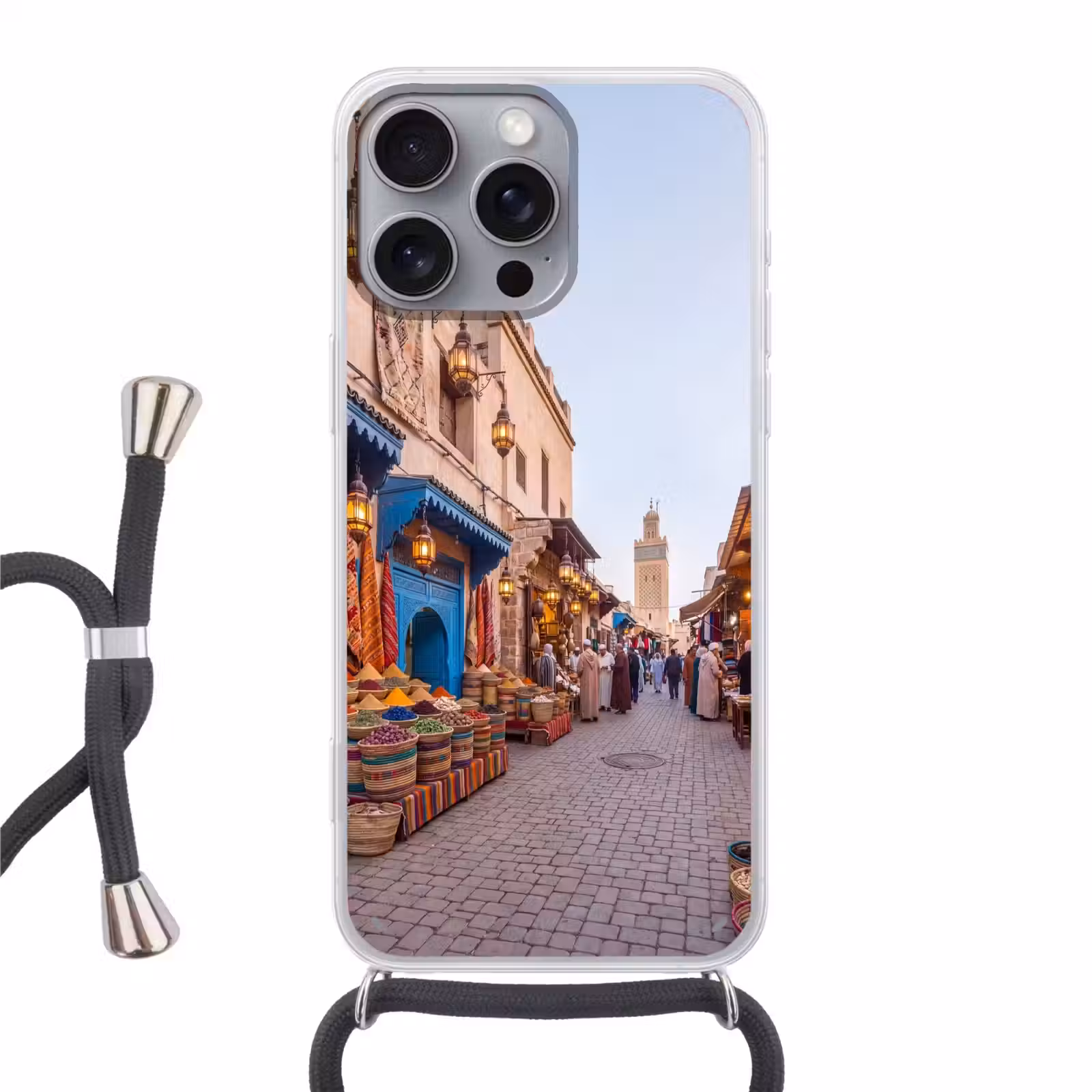 Telefoonhoesje met koord - Markt - Oosters - Kleurrijk — 1