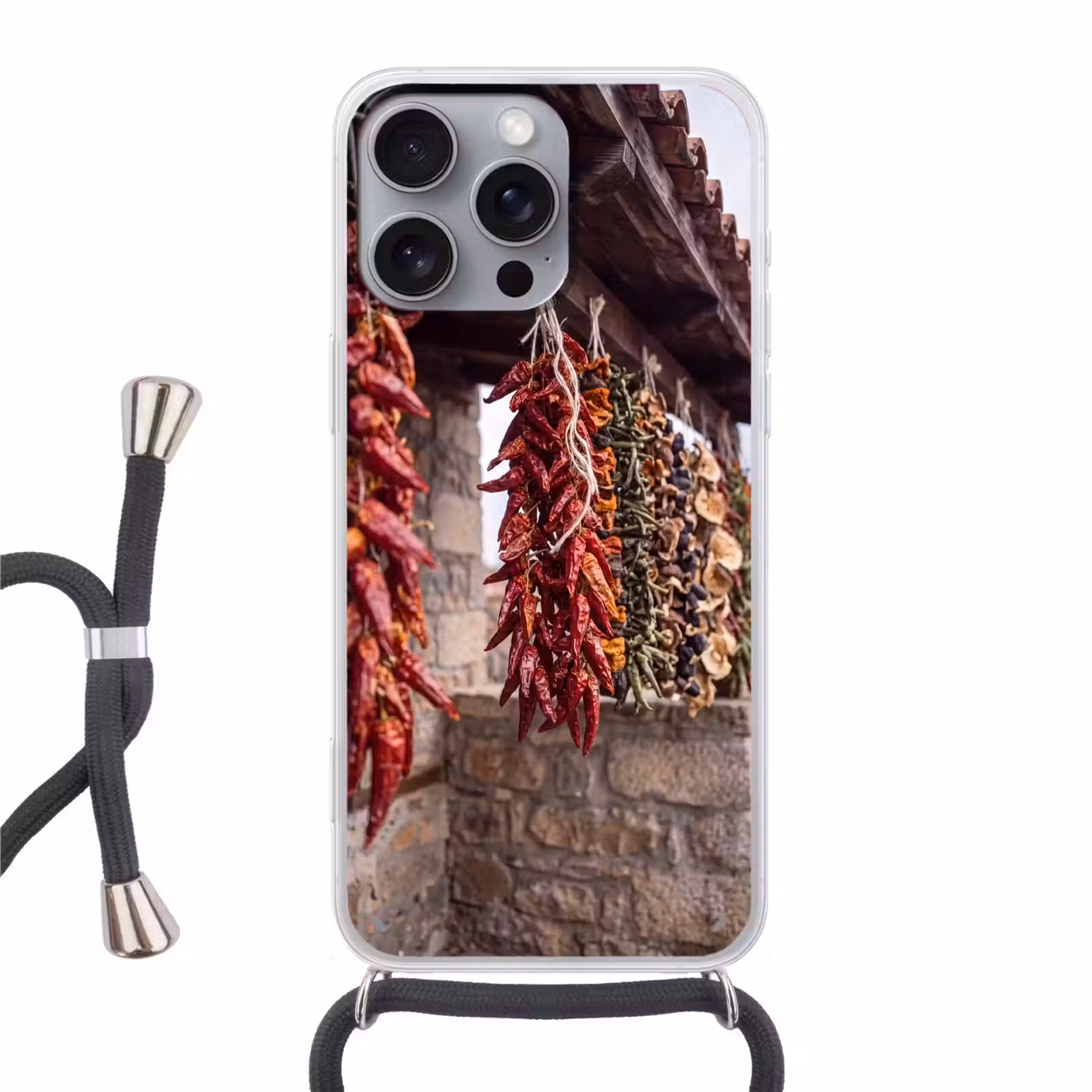 Telefoonhoesje met koord - Rode pepers - Eten — 1
