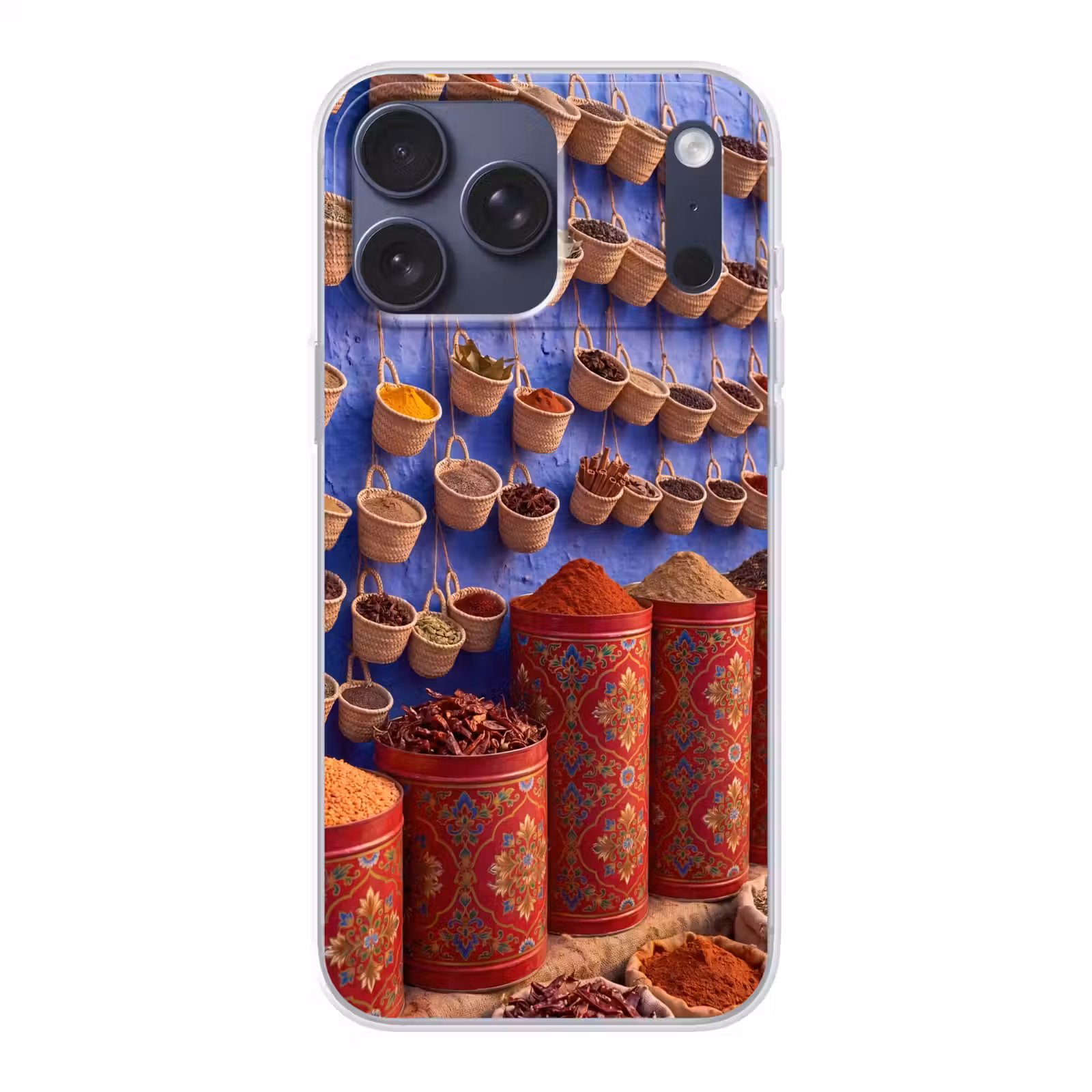 Telefoonhoesje Softcase - Kruiden - Manden - Markt — 1