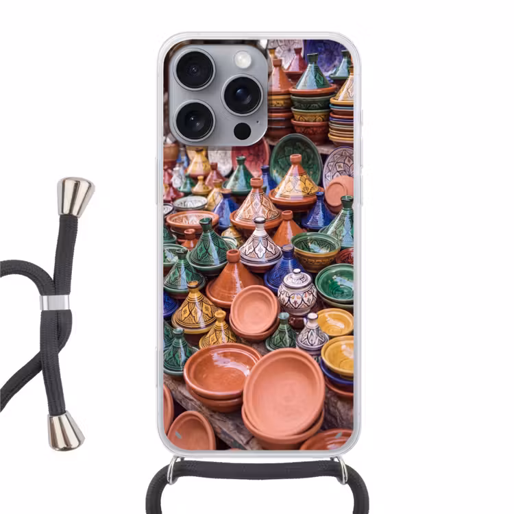 Telefoonhoesje met koord - Aardewerk - Kleurrijk - Patroon — 1