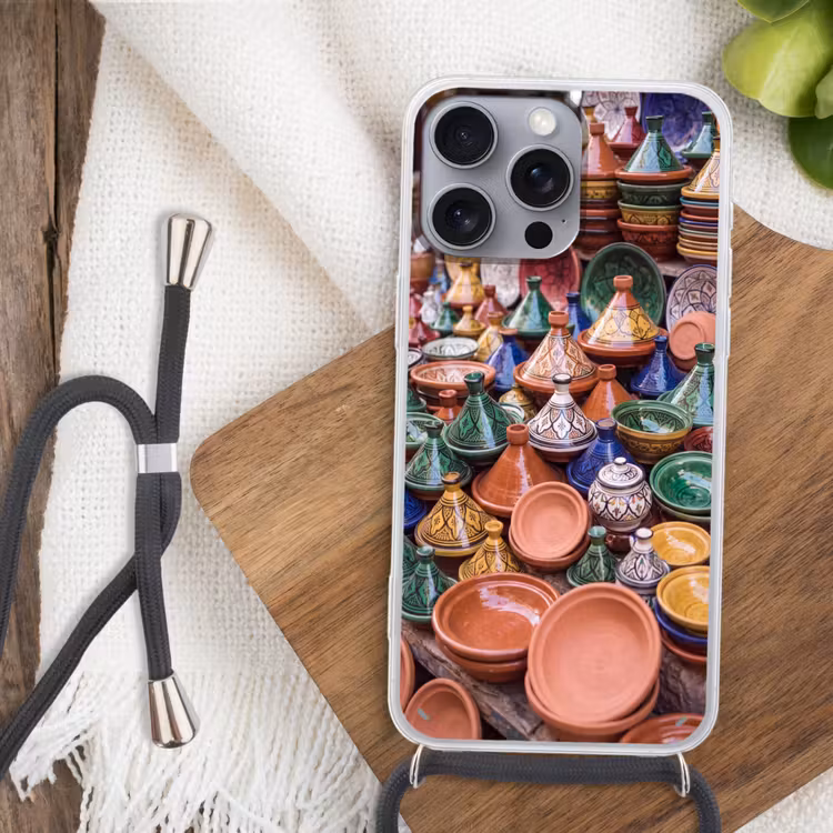 Telefoonhoesje met koord - Aardewerk - Kleurrijk - Patroon — 3