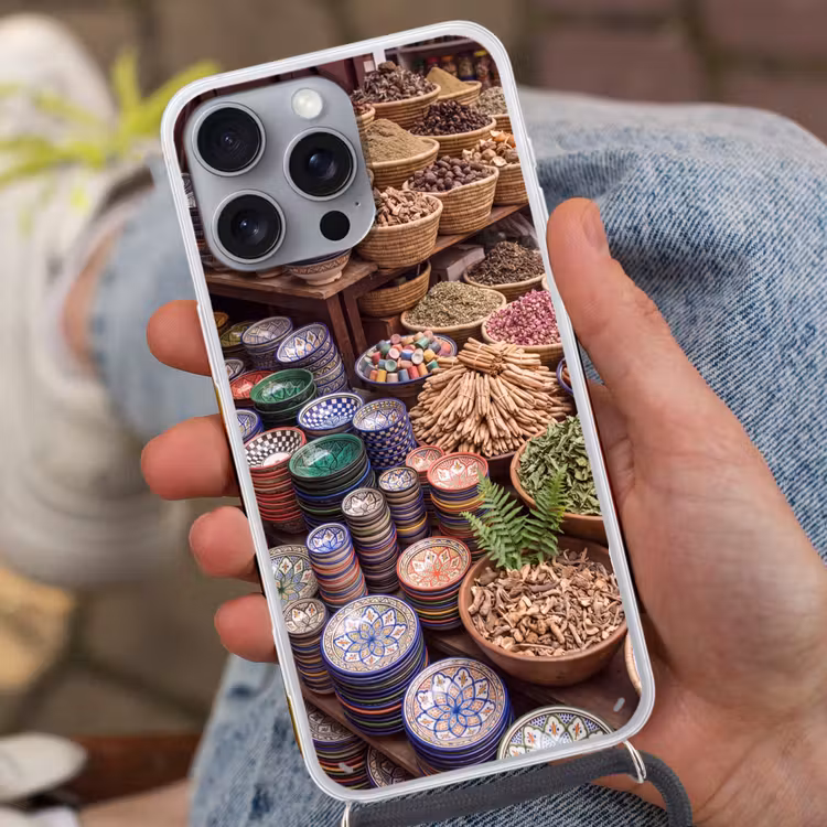 Telefoonhoesje met koord - Aardewerk - Oosters - Kleurrijk — 2