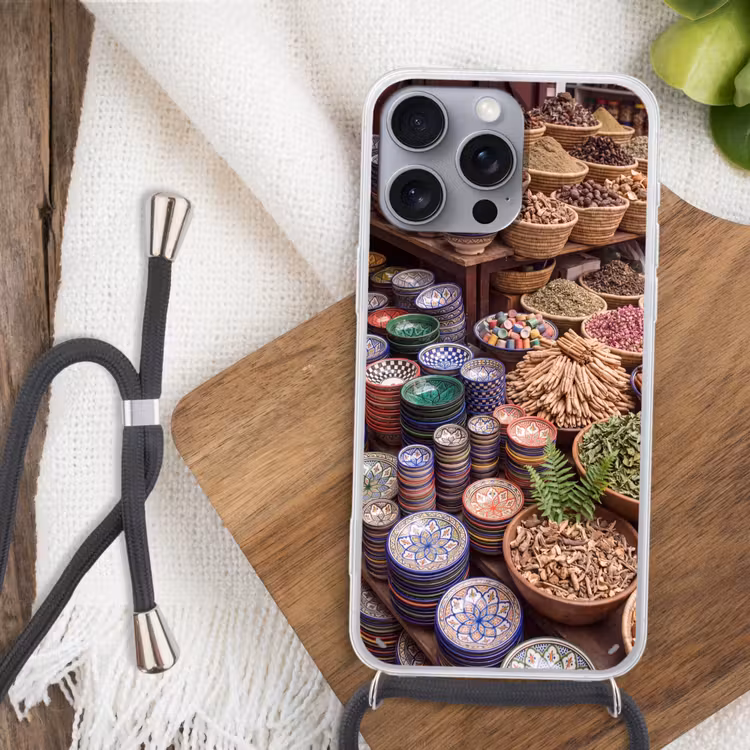 Telefoonhoesje met koord - Aardewerk - Oosters - Kleurrijk — 3