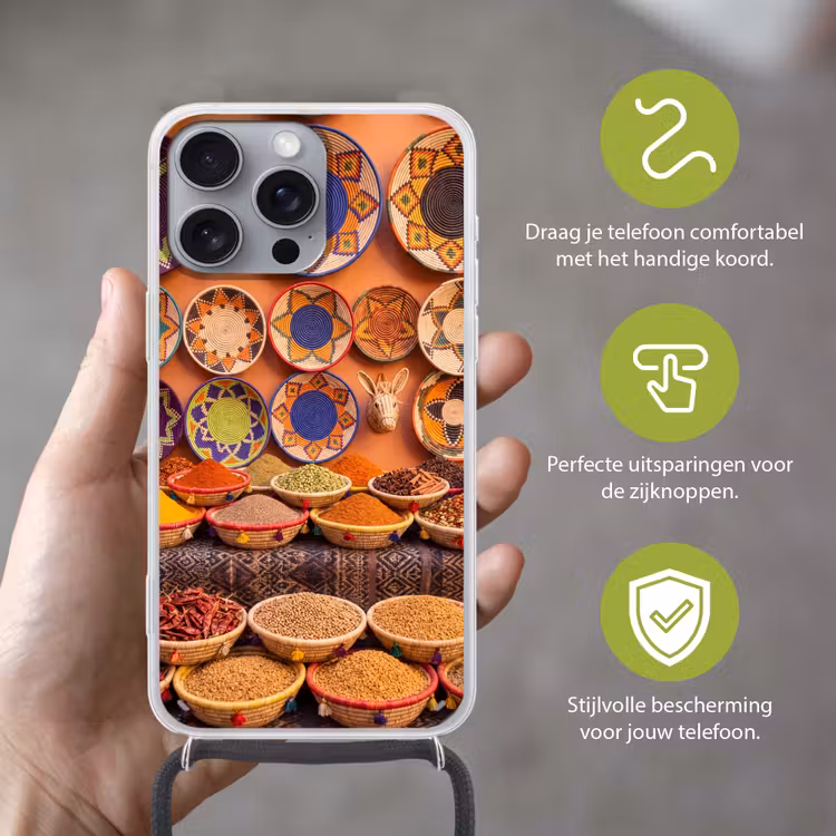 Telefoonhoesje met koord - Eten - Kleurrijk - Cultuur — 4
