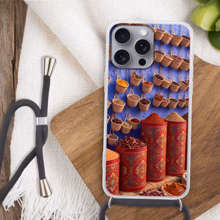 Telefoonhoesje met koord - Kruiden - Manden - Markt — 3