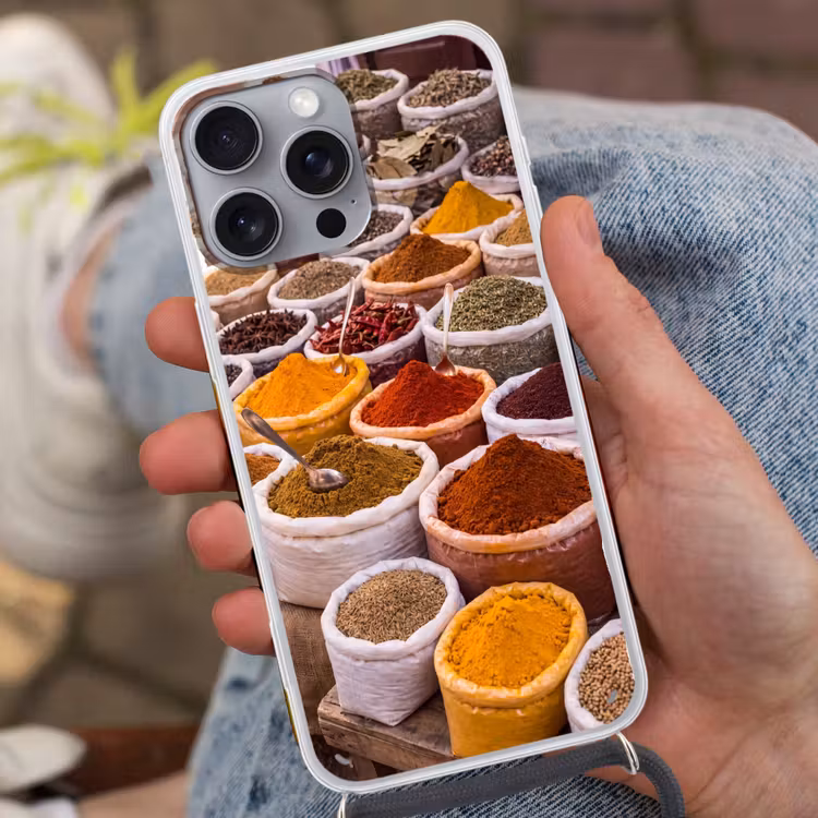 Telefoonhoesje met koord - Kruiden - Markt - Eten — 2