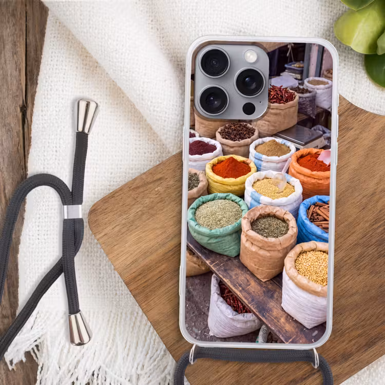 Telefoonhoesje met koord - Kruiden - Zakken - Markt — 3