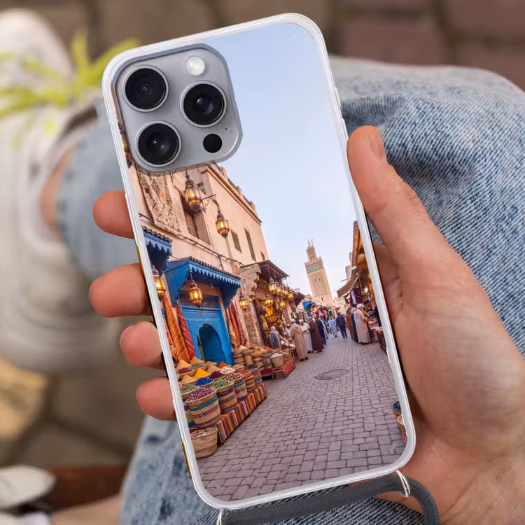 Telefoonhoesje met koord - Markt - Oosters - Kleurrijk — 2