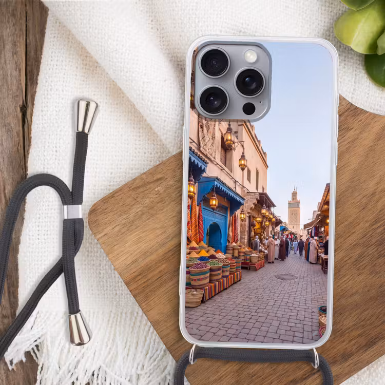 Telefoonhoesje met koord - Markt - Oosters - Kleurrijk — 3