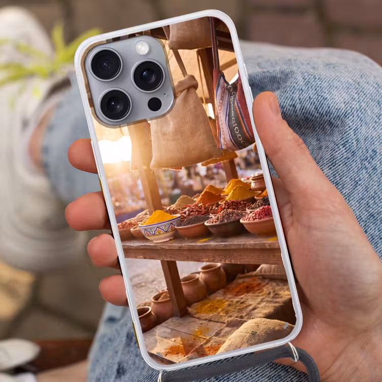 Telefoonhoesje met koord - Specerijen - Markt - Kleurrijk — 2