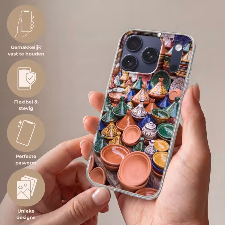Telefoonhoesje Softcase - Aardewerk - Kleurrijk - Patroon — 4
