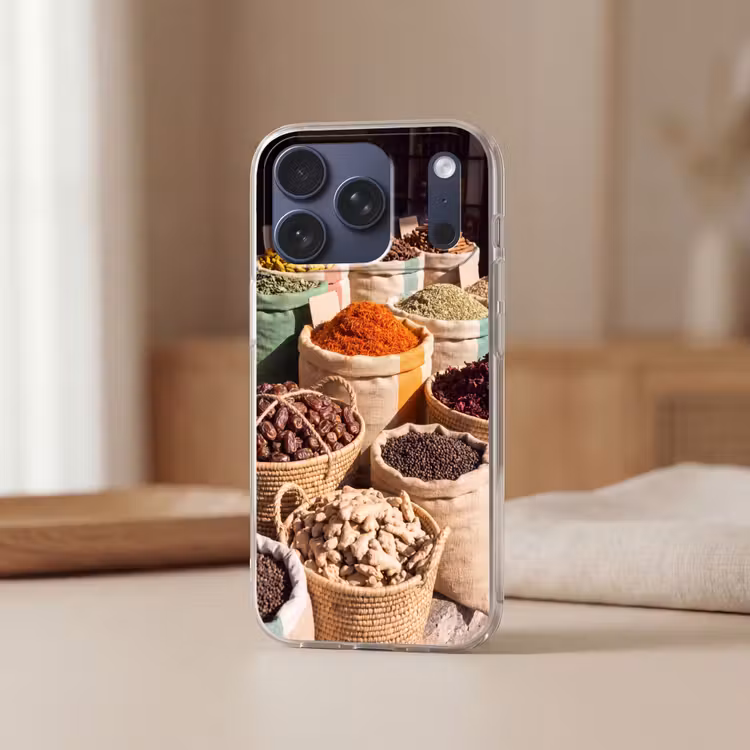 Telefoonhoesje Softcase - Kruiden - Markt - Kleurrijk — 3