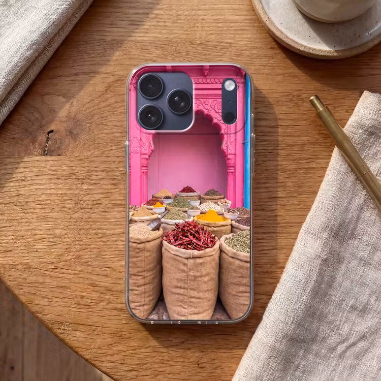 Telefoonhoesje Softcase - Kruiden - Markt - Roze — 2