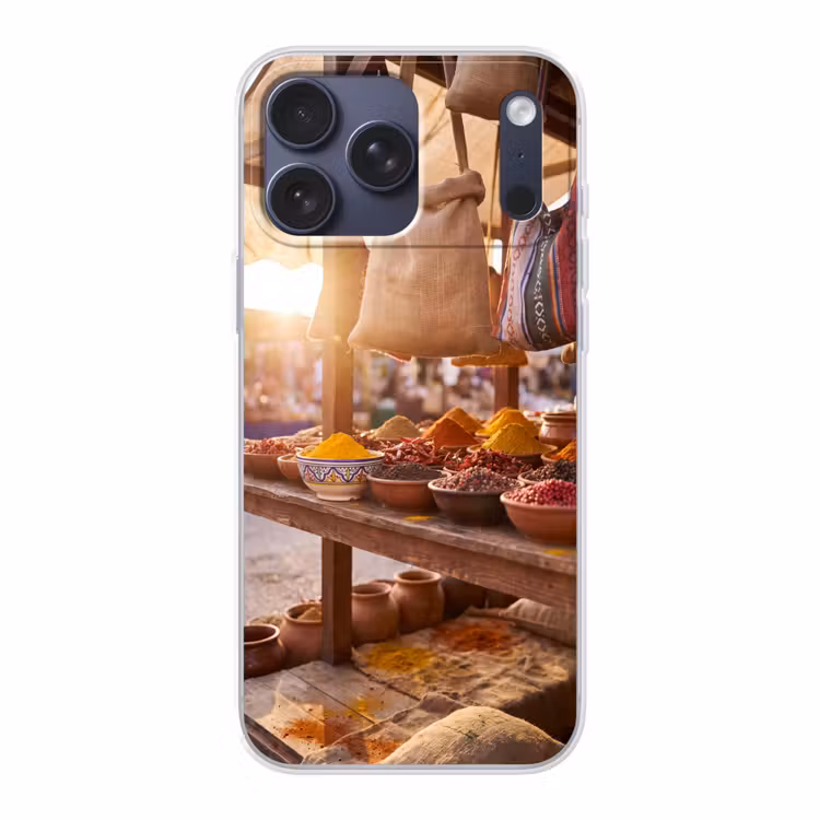 Telefoonhoesje Softcase - Specerijen - Markt - Kleurrijk — 1