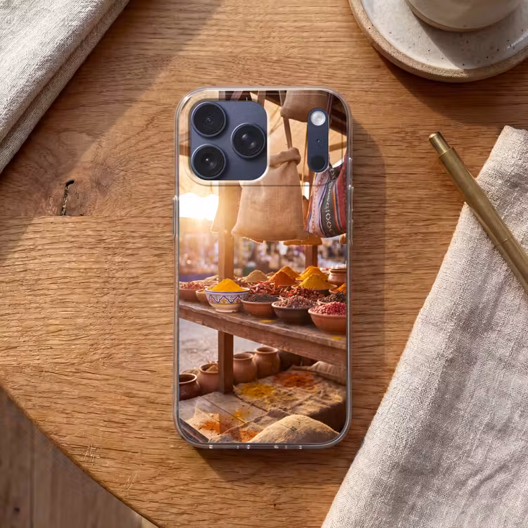Telefoonhoesje Softcase - Specerijen - Markt - Kleurrijk — 2