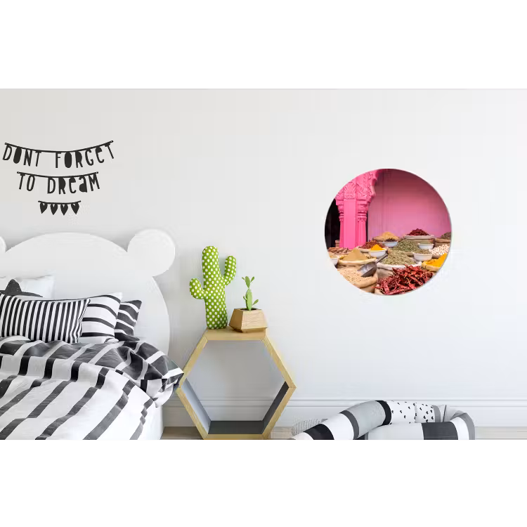 Wandcirkel - Aluminium - Kruiden - Markt - Roze — 5