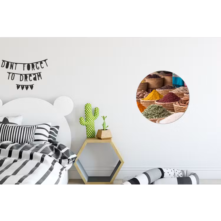 Wandcirkel - Aluminium - Kruiden - Manden - Oosters — 5