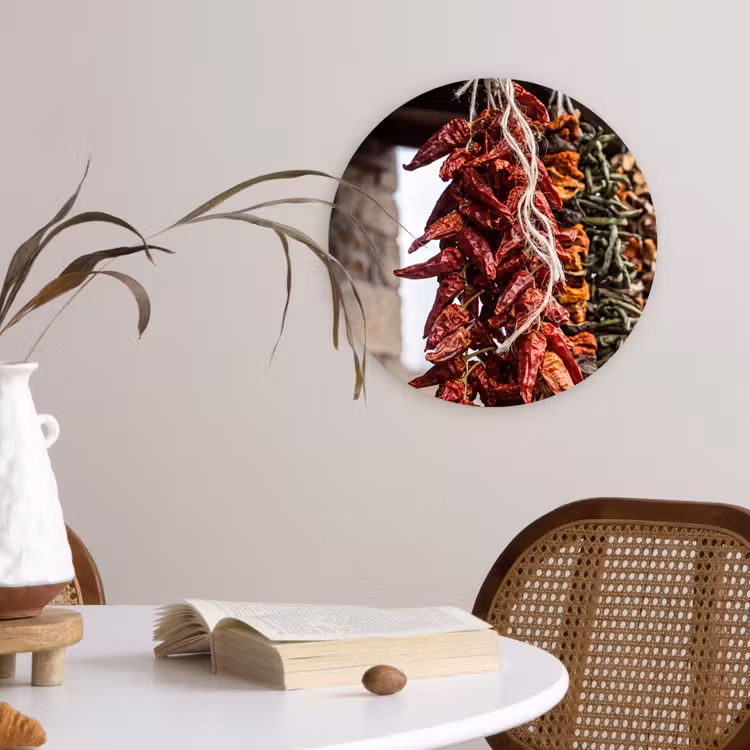 Wandcirkel - Glas - Rode pepers - Eten — 4