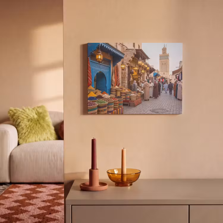 Akoestisch schilderij - Markt - Oosters - Kleurrijk — 2