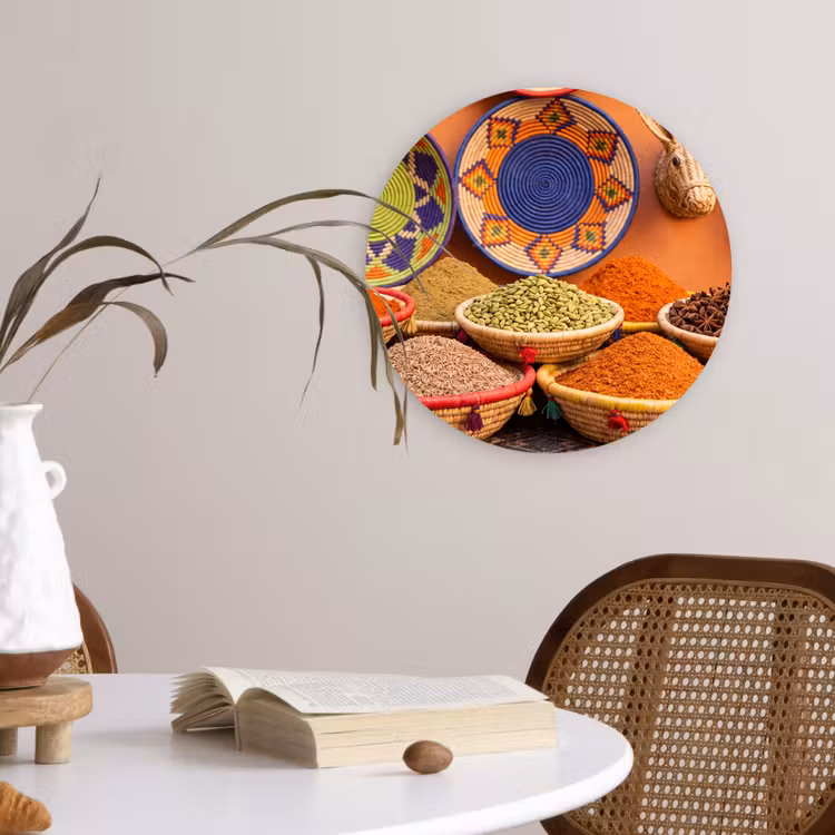 Wandcirkel - Glas - Eten - Kleurrijk - Cultuur — 4