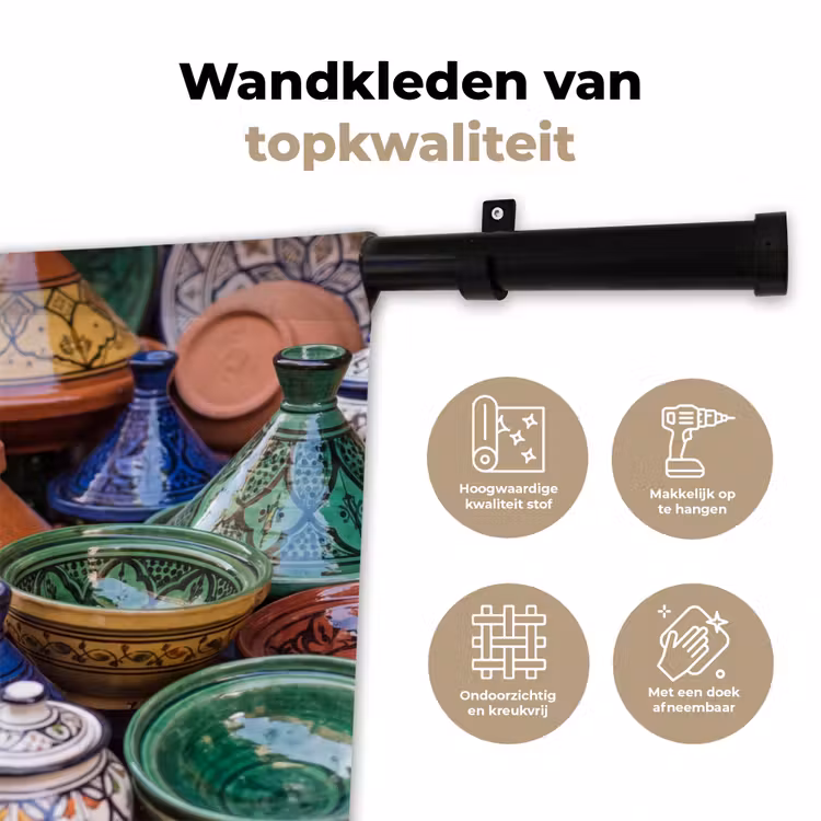 Wandkleed - Aardewerk - Kleurrijk - Patroon — 3
