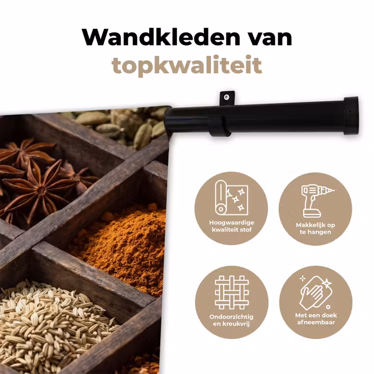 Wandkleed - Kruiden - Houten - Eten — 3