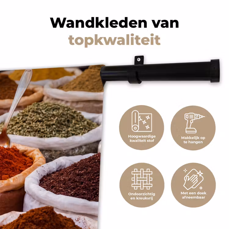 Wandkleed - Kruiden - Markt - Eten — 3
