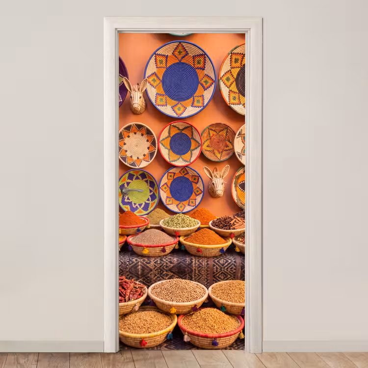 Deursticker - Eten - Kleurrijk - Cultuur — 1