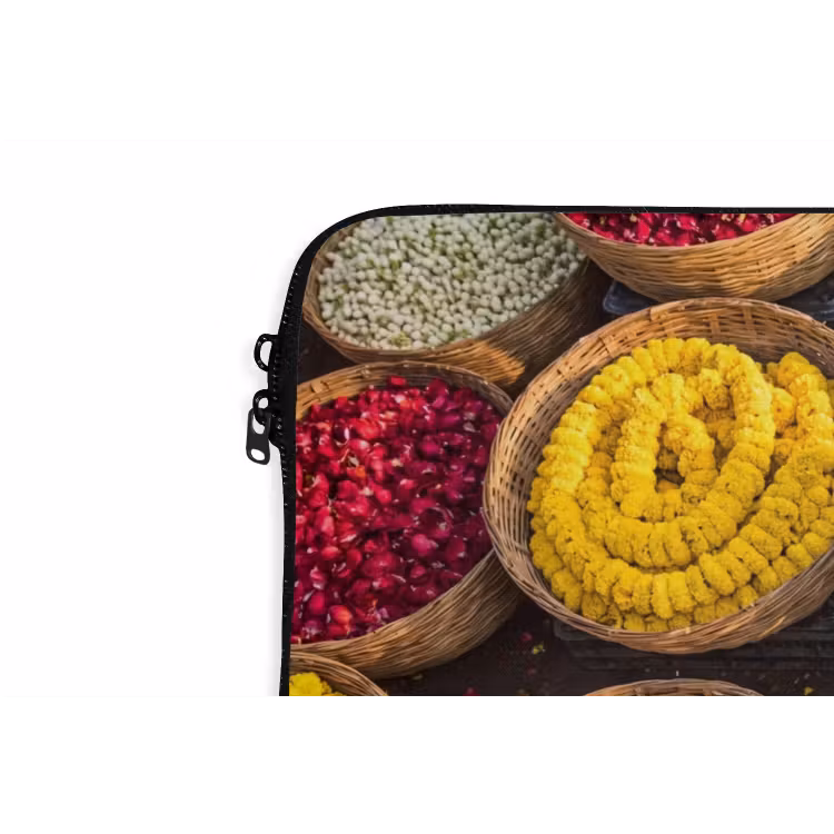 Laptophoes - Bloemen - Markt - Kleurrijk — 5