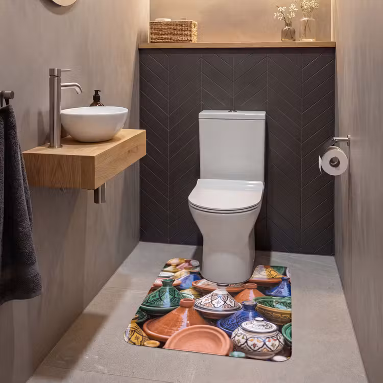 Wc Mat - Aardewerk - Kleurrijk - Patroon — 2
