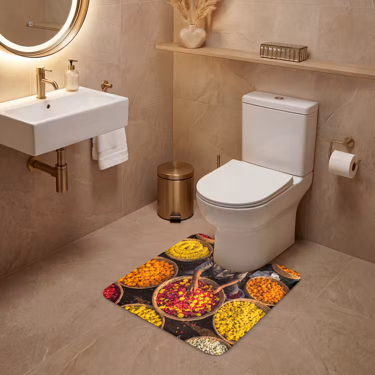 Wc Mat - Bloemen - Markt - Kleurrijk — 3
