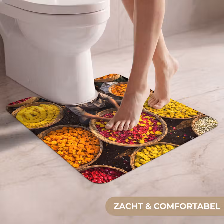 Wc Mat - Bloemen - Markt - Kleurrijk — 5
