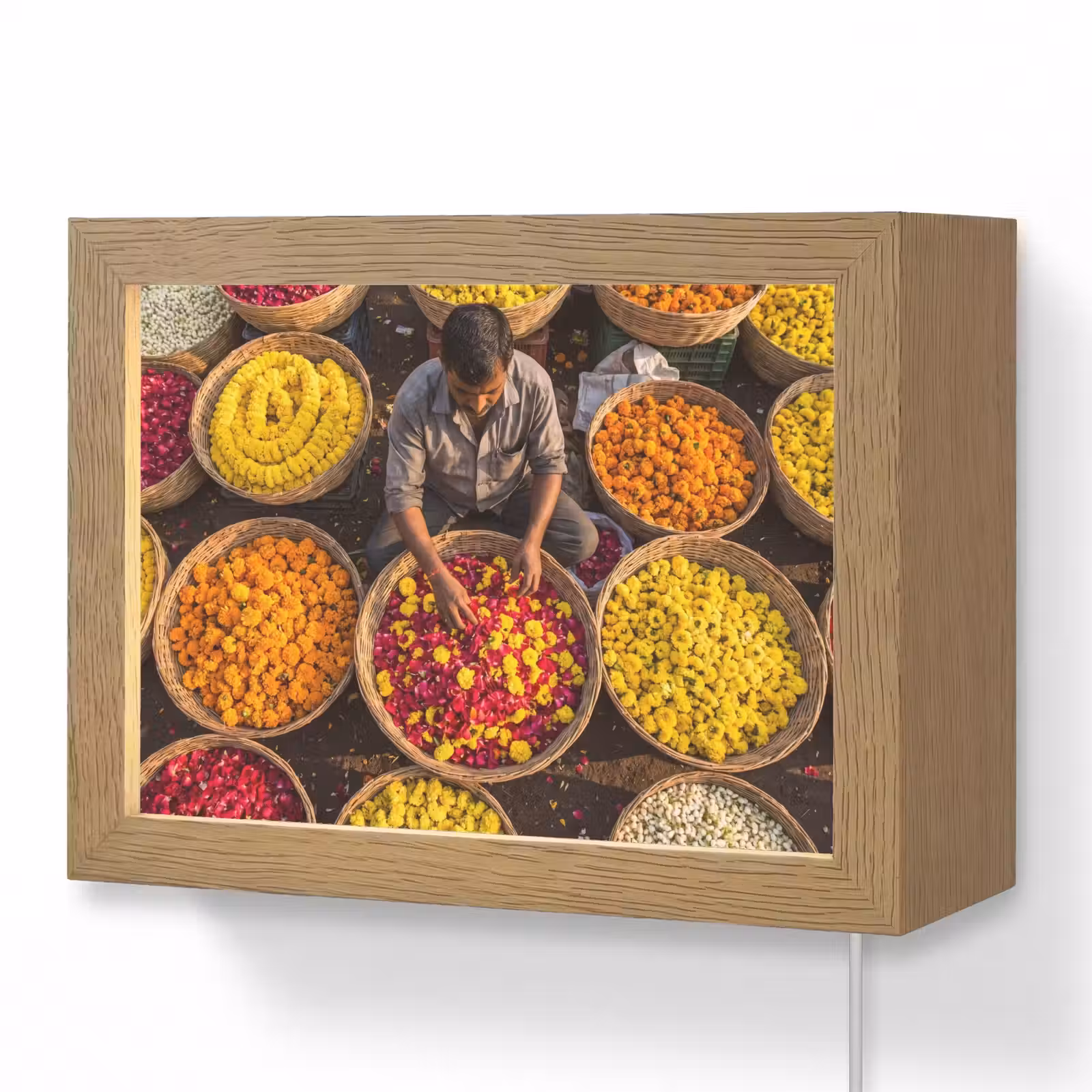 Lightbox - Wandlamp - Bloemen - Markt - Kleurrijk — 1