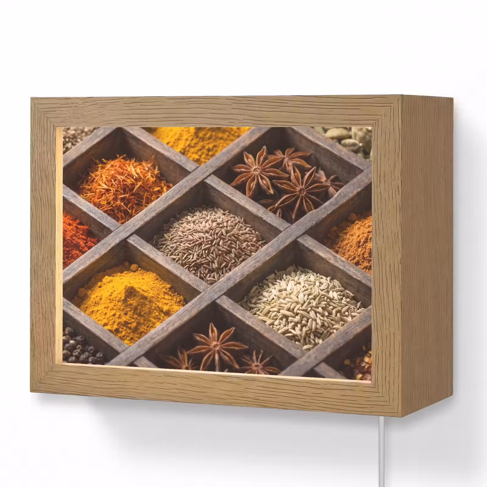 Lightbox - Wandlamp - Kruiden - Houten - Eten — 1