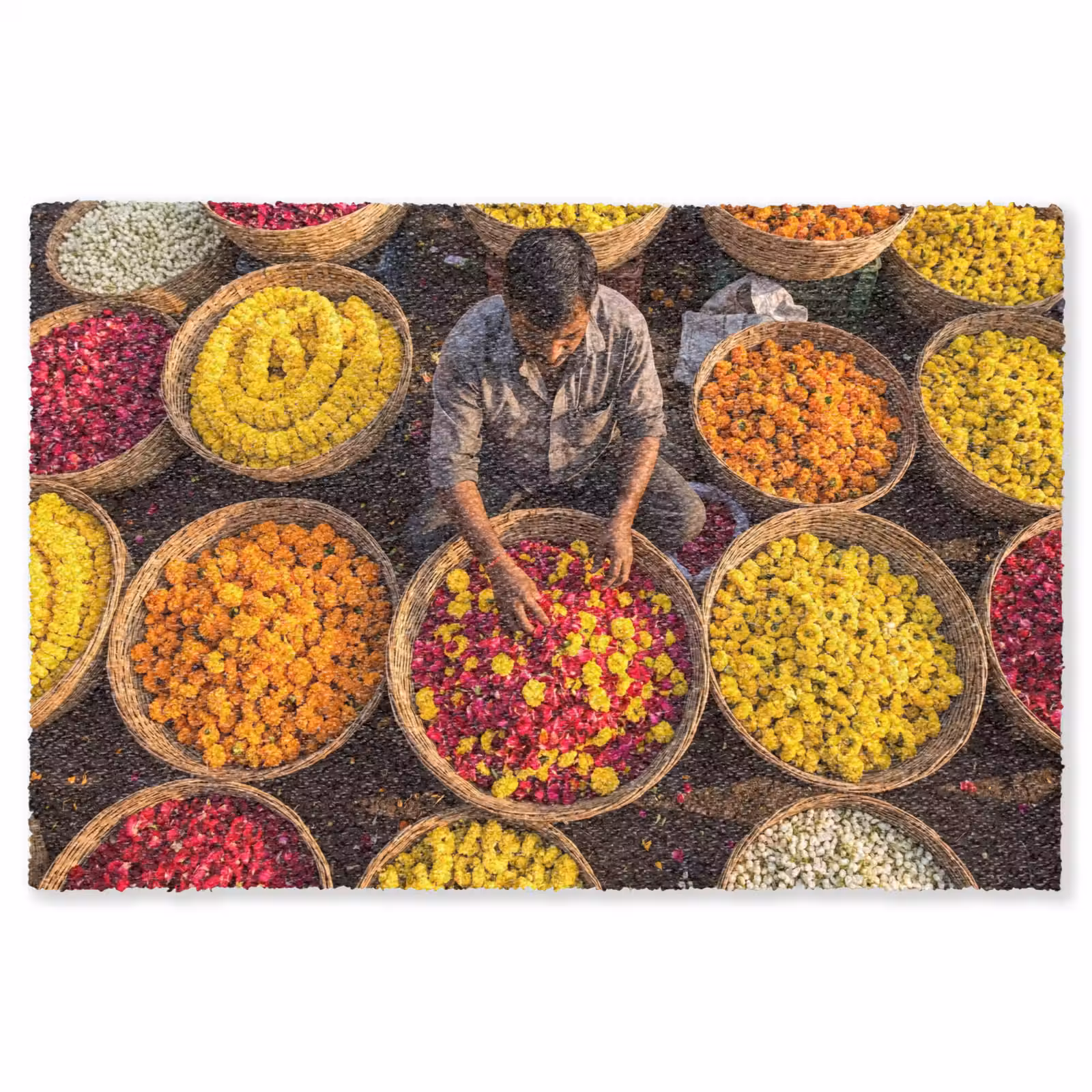 Vloerkleed - Bloemen - Markt - Kleurrijk — 1
