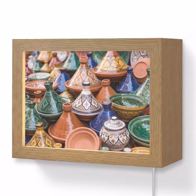Lightbox - Wandlamp - Aardewerk - Kleurrijk - Patroon — 1