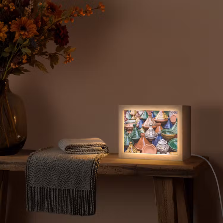 Lightbox - Wandlamp - Aardewerk - Kleurrijk - Patroon — 5