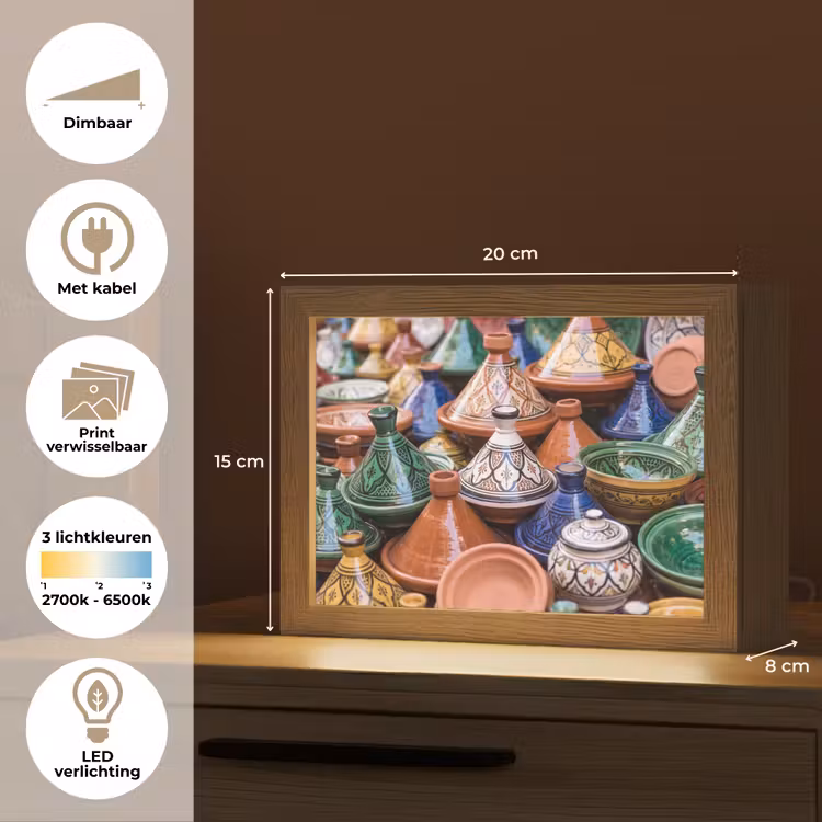 Lightbox - Wandlamp - Aardewerk - Kleurrijk - Patroon — 9
