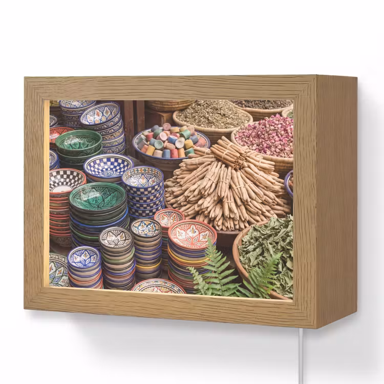 Lightbox - Wandlamp - Aardewerk - Oosters - Kleurrijk — 1