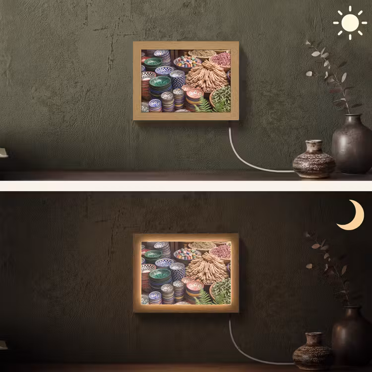 Lightbox - Wandlamp - Aardewerk - Oosters - Kleurrijk — 3
