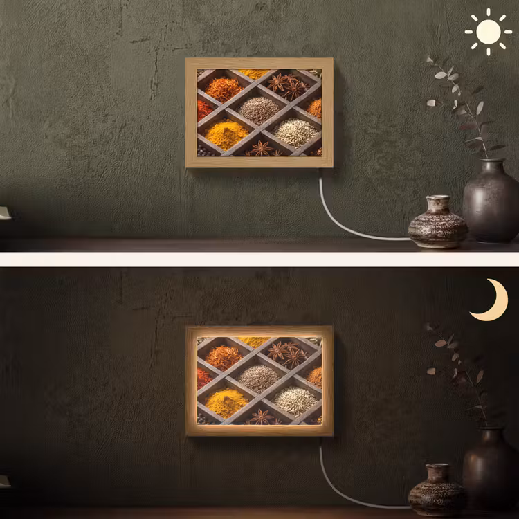 Lightbox - Wandlamp - Kruiden - Houten - Eten — 3