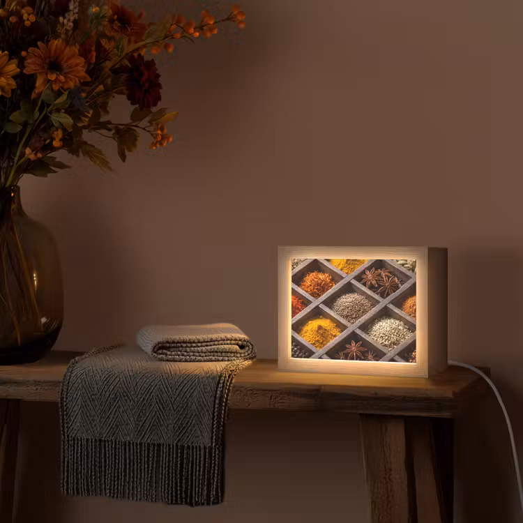 Lightbox - Wandlamp - Kruiden - Houten - Eten — 5