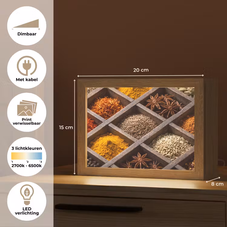 Lightbox - Wandlamp - Kruiden - Houten - Eten — 9