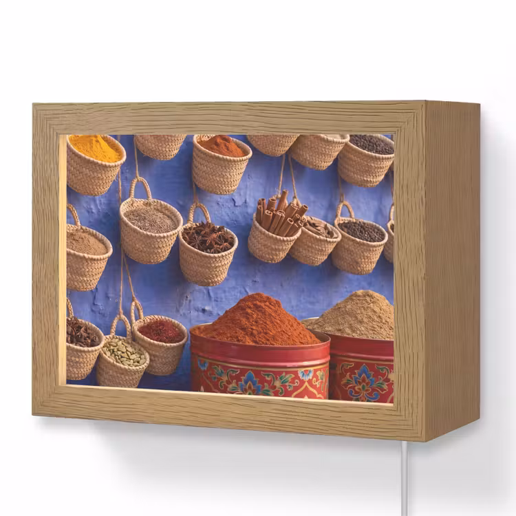 Lightbox - Wandlamp - Kruiden - Manden - Markt — 1