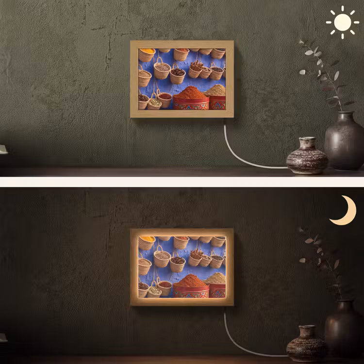 Lightbox - Wandlamp - Kruiden - Manden - Markt — 3