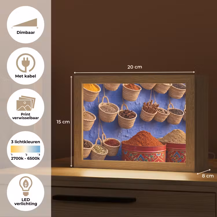 Lightbox - Wandlamp - Kruiden - Manden - Markt — 9