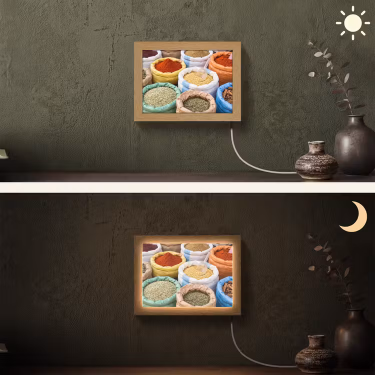 Lightbox - Wandlamp - Kruiden - Zakken - Markt — 3