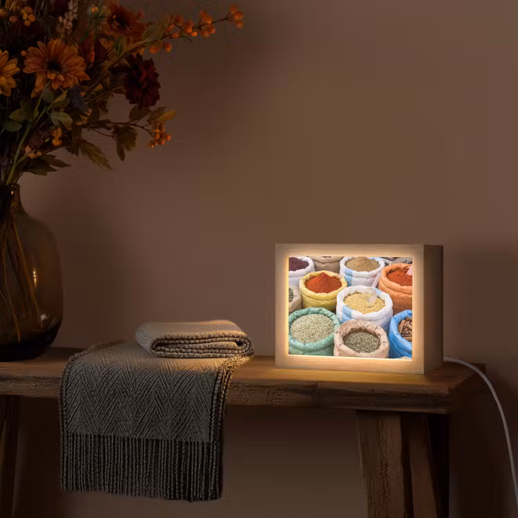 Lightbox - Wandlamp - Kruiden - Zakken - Markt — 5